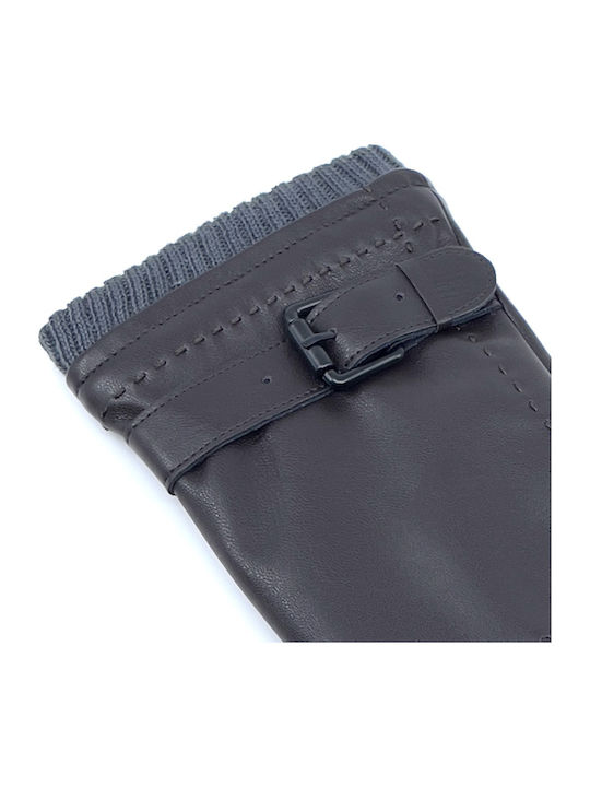 Men's Leather Touch Gloves Brown