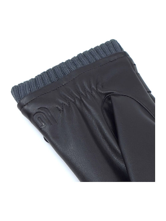 Men's Leather Touch Gloves Brown