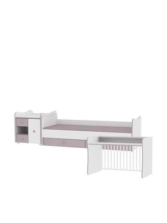 Lorelli Κούνια Πολυμορφική Minimax White & Walnut για Στρώμα 60x120cm