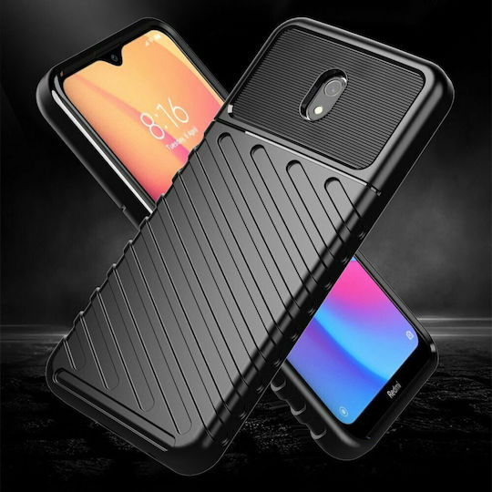 Hurtel Thunder Series Umschlag Rückseite Kunststoff Schwarz (Redmi 8A)