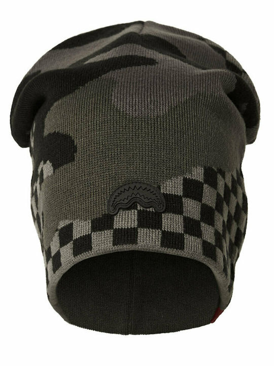 Sprayground Never Sleep Ανδρικός Beanie Σκούφος σε Γκρι χρώμα