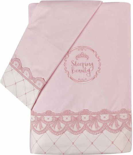 Kentia Set Cearceaf pentru Copii cu Făș de Perne Beauty Roz 100x140cm.
