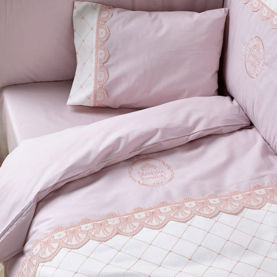 Kentia Set Cearceaf pentru Copii cu Făș de Perne Beauty Roz 100x140cm.