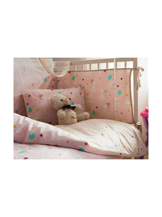 Vesta Home Set Copertă de Pătuț cu Față de Pernă Cat Roz 120x160cm. Vesta Home Set Copertă de Pătuț cu Față de Pernă Cat Roz 120x160cm.
