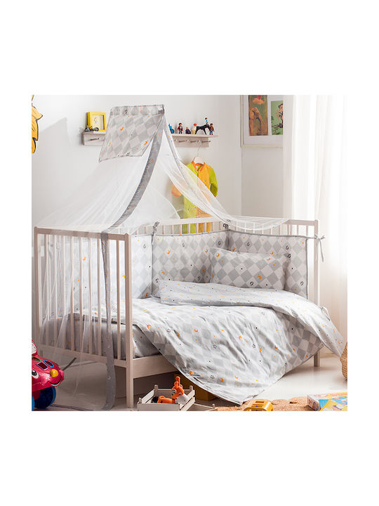 Vesta Home Сет Бебешка Долен Калъф с Калъфка за Възглавница Dream Сив 120x160см.