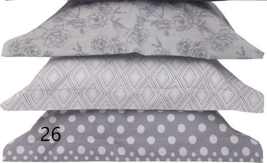 Anna Riska Βρεφική Παπλωματοθήκη Mix & Match 26 Γκρι 120x165εκ.
