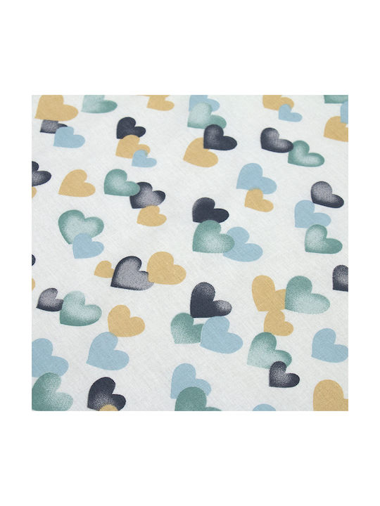 Dimcol Бебешка Долна Калъфка Hearts 11 Сиво-зелено 120x160см.