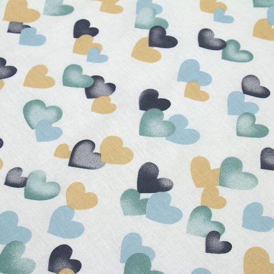 Dimcol Baby Duvet Cover Hearts 11 Grey-Green 120x160cm