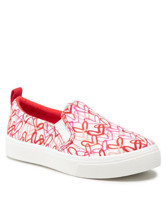 Skechers Poppy Πάνινα Γυναικεία Slip-On White / Red / Pink