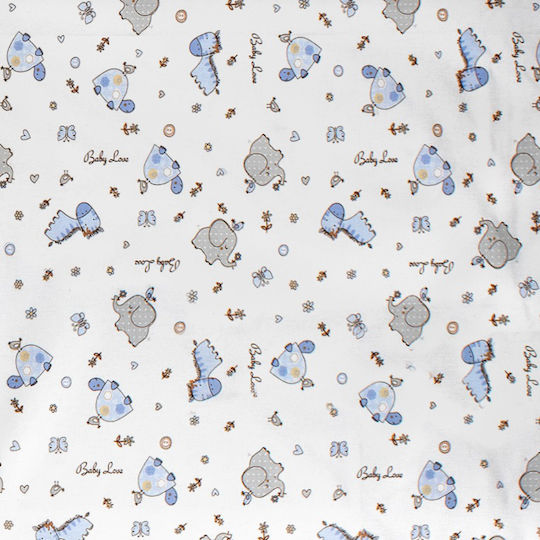 Dimcol Βρεφική Παπλωματοθήκη Elephant 174 Blue 120x160εκ.