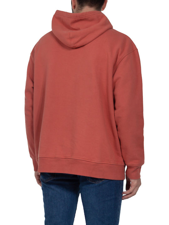 Levi's T2 Relaxed Graphic Men's Sweatshirt with Hood and Pockets Brick