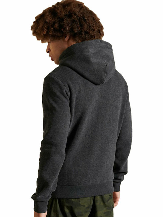 Track & Field Sweatshirt with Hood Charcoal Marl
