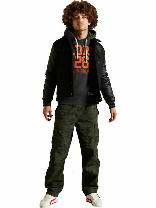 Track & Field Sweatshirt with Hood Charcoal Marl