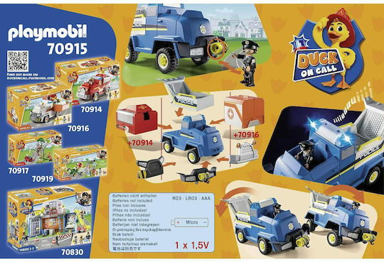 Playmobil Duck On Call Police Vehicle with Mini Patrol Car for 3+ years years old