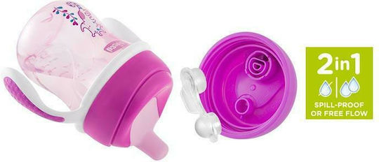 Chicco Training Cup Educational Sippy Cup Plastic with Handles Pink Ιππόκαμπος for 6m+m+ 200ml