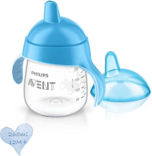 Philips Educational Sippy Cup Plastic with Handles Blue for 12m+m+ 260ml