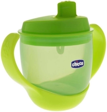 Chicco Meal Cup Εκπαιδευτικό Μπιμπερό Πλαστικό με Λαβές Πράσινο 12m+ 180ml