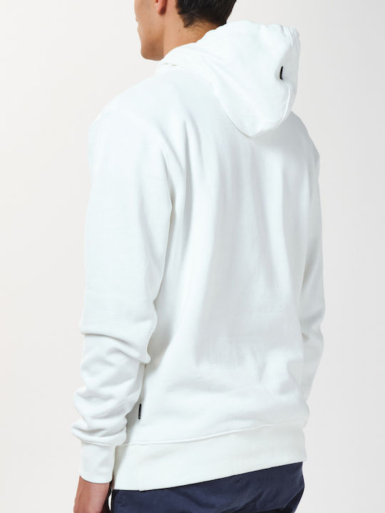 Basehit Men's Sweatshirt with Hood and Pockets White