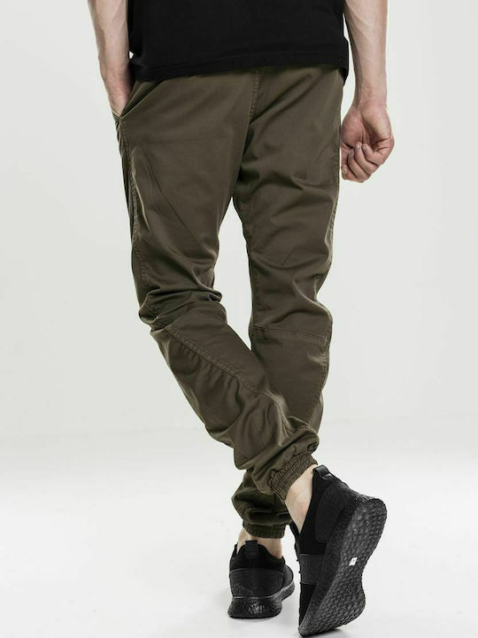 Urban Classics TB1795 Men's Trousers Elastic Khaki