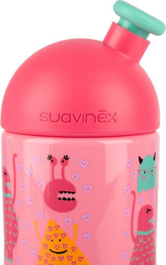 Suavinex Booooo! Flasche Sporty Spout Rosa 12m+, 360ml Lern-Trinkflasche Kunststoff Rosa für 18m+m+ 360ml 3157992/pink