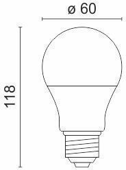 Spot Light Bec LED 12W pentru Soclu E27 și Formă A60 Alb cald 1055lm