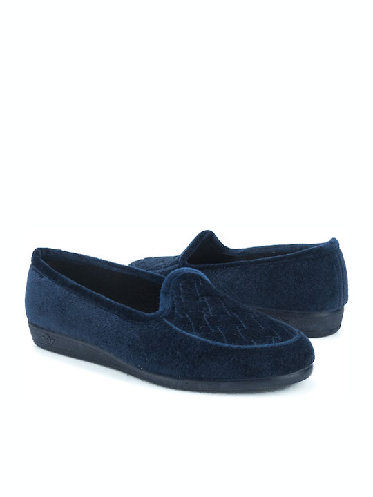 Geschlossene Damen Hausschuhe Marineblau