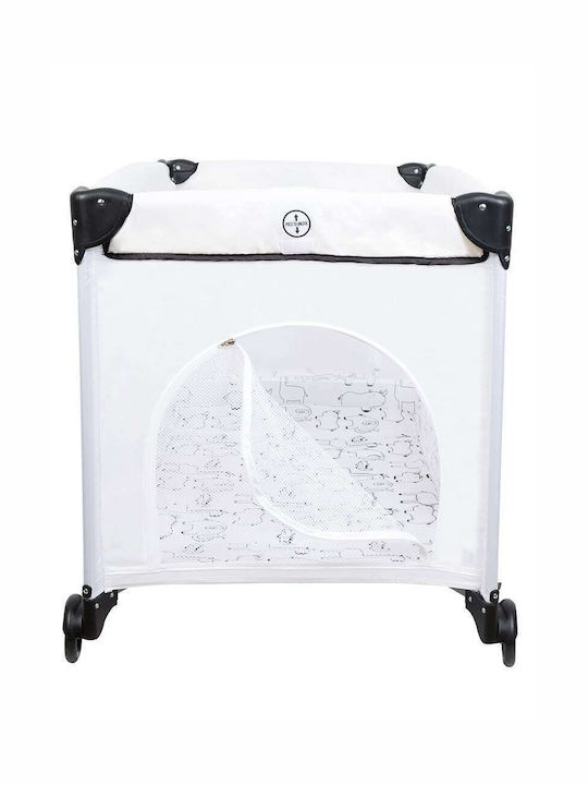 FreeOn Safari Playpen 2 Levels with Changing Table & Mattress White 125x65cm