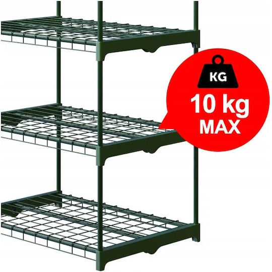 Plonos 4923 Greenhouse House Type with Metal Frame and Shelves 0.7x0.5x1.6m