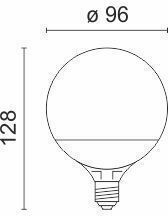 Spot Light Λάμπα LED 12W για Ντουί E27 και Σχήμα G95 Θερμό Λευκό 1150lm Dimmable