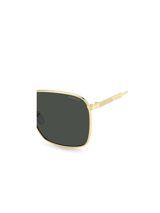 Polaroid Herren Sonnenbrillen mit Goldenem Metallrahmen und Grauen Polarisiertem Glas PLD4120 G S X LOJ M9