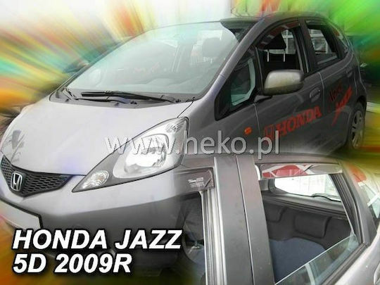 Heko Satz Windabweiser Vordere und Hintere Dark Fime für Honda Jazz 5D 2009 4Stück