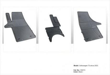 Frogum Set of Front and Rear Mats 3pcs for Volkswagen T5 / T6 2003 Black