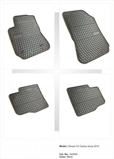 Frogum Set of Front and Rear Mats 4pcs for Citroen C4 Cactus 2014 Black