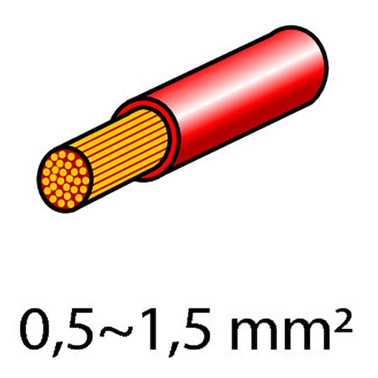 Lampa Bullet Receptacle Connectors 2.8x0.5mm 12Pcs με Μόνωση Κόκκινο σε σετ των 12τμχ