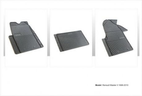 Frogum Set of Front and Rear Mats 3pcs for Renault Master 1998-2010 Black