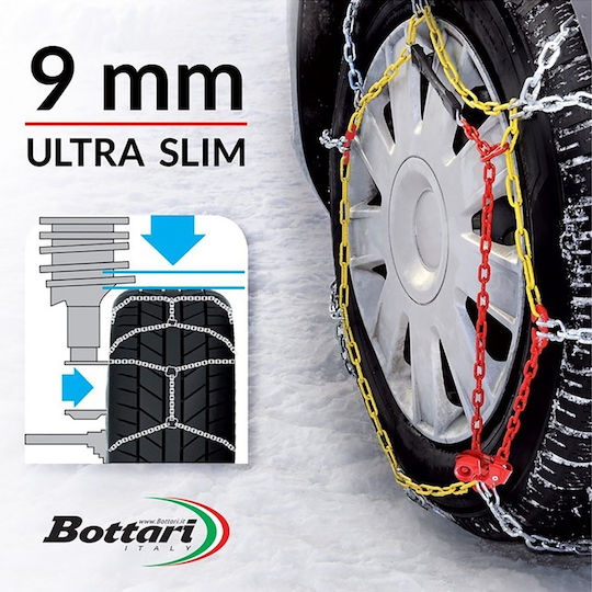 Bottari Rapid T2 No 80 Αντιολισθητικές Αλυσίδες Πάχους 9mm Επιβατικού Αυτοκινήτου 2τμχ