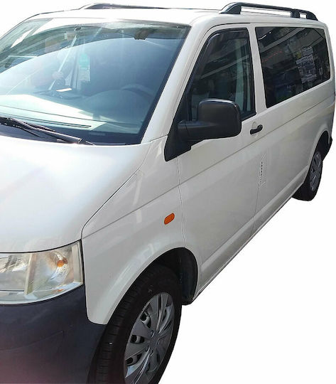 Omtec Aluminum Car Roof Bars 230cm for Volkswagen T5 for Cars with Factory Roof Bars Set with Roof Rack Legs Black