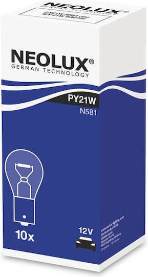 Neolux Λάμπα Αυτοκινήτου & Μοτοσυκλέτας Standard PY21W-BAU15s Πορτοκαλί 12V 21W