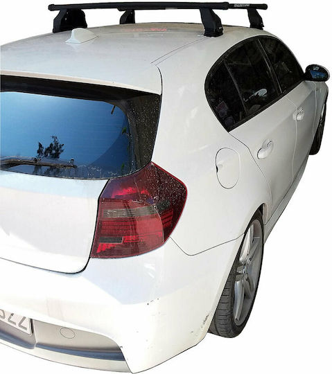 Menabo Car Roof Bars Metallic for BMW Series 1 2004-2011 Set with Roof Rack Legs Black