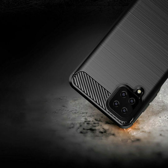Forcell Carbon Back Cover Silicone Black (Galaxy A12)