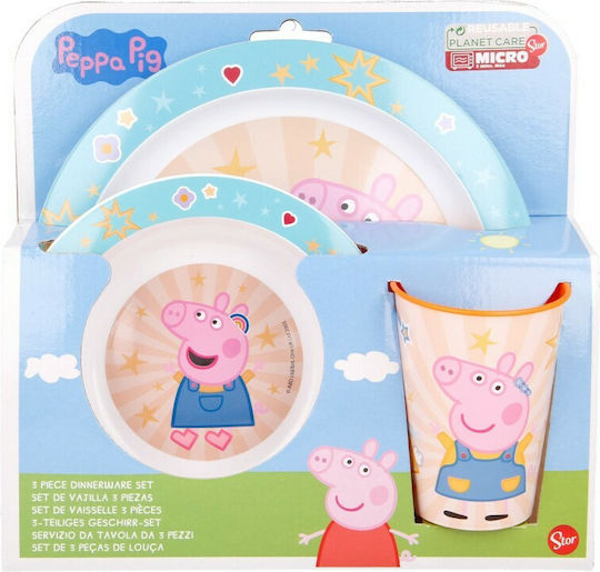 Stor Комплект за Хранене Peppa Pig от Пластмаса Многоцветен 3бр за 2+ месеци