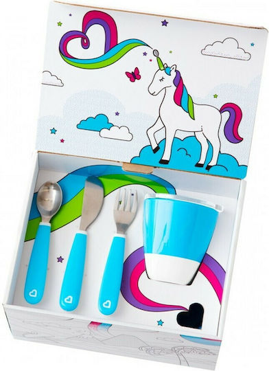 Munchkin Feeding Set Splash made of Plastic with Non-Slip Base Blue 7pcs for 9+ months