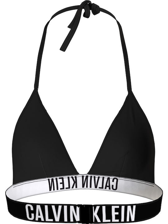Padded Triangle Bikini Top with Adjustable Straps Black
