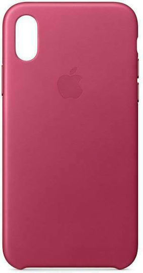 Apple Leather Case Задна корица Кожа Фуксия (iPhone X / XS)
