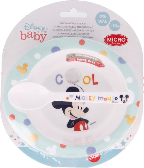 Stor Feeding Set Mickey Mouse made of Plastic Multicolour 2pcs