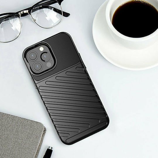 Powertech Back Cover Silicon Negru (iPhone 13 Pro Max)