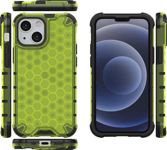 Hurtel Honeycomb Armor Back Cover Silicone Green (iPhone 13 mini)