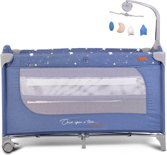Cangaroo Once Upon A Time Παρκοκρέβατο 2 Επιπέδων με Στρώμα Jeans 125x62cm