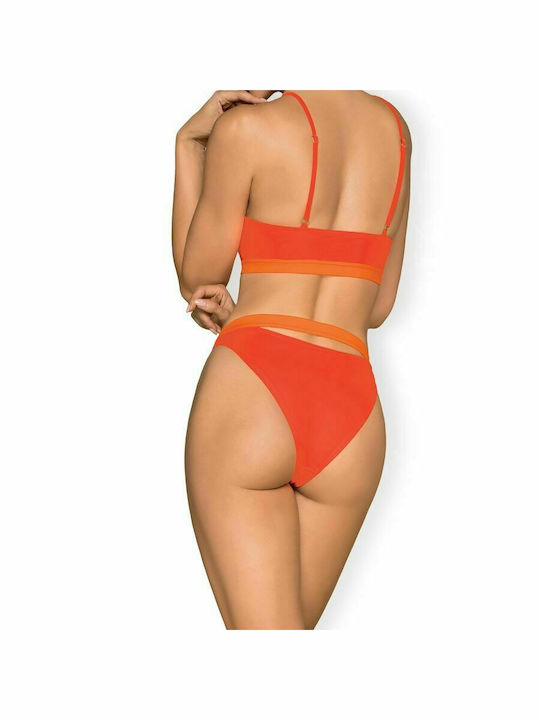 Obsessive Bikini Set Sports Bra & Brazil Bottom Miamelle with Adjustable Straps Orange