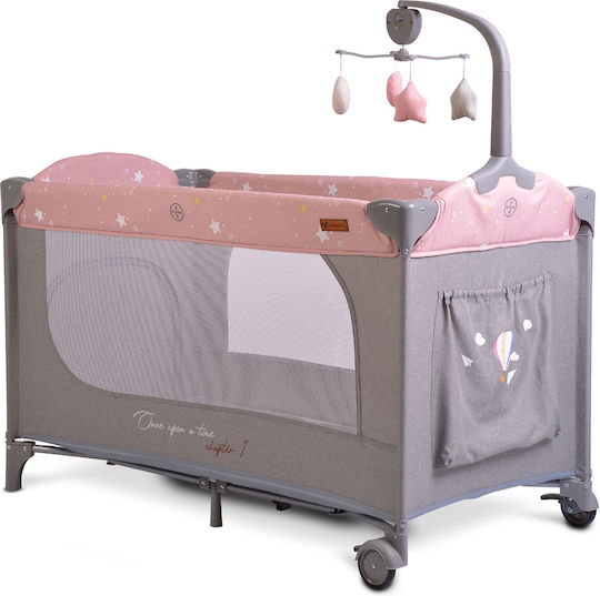 Cangaroo Once Upon A Time Loc de joacă 3 Nivele cu Schimbător & Saltea Roz 125x62cm